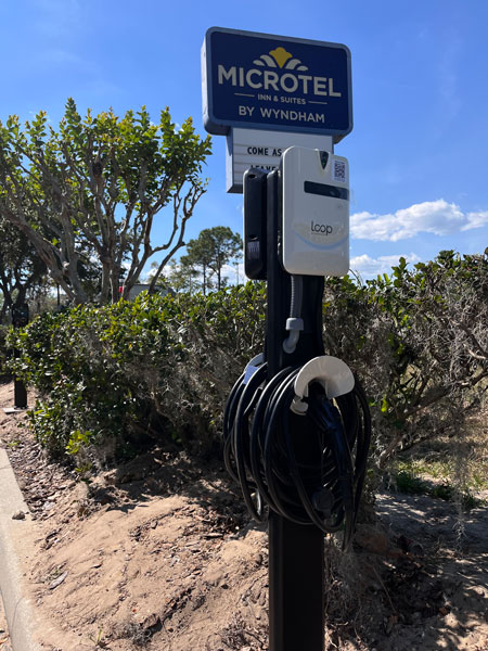 8 7.6kWh Level 2 Loop EV Chargers Installed at Microtel Leesburg FL