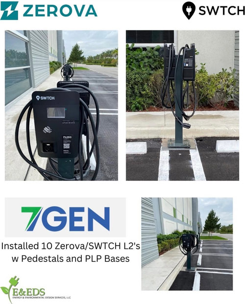10 L2 Zerova EV Chargers Installed in Medley, FL with PLP bases